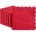 thumbnail image 1 of 120 Pcs Serviettes Rouges, Serviettes à Cocktail Rouges Festonnées Jetables pour Boissons Dessert Serviette pour Anniversaire Mariage Vacances, 5 x 5 Pouces, 1 of 8