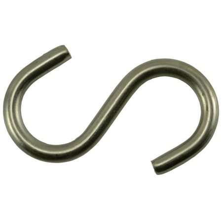 

17/64 x 13/16 x 2-1/2 18-8 Stainless Steel Medium Wire S Hooks (6 pcs.)