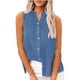 thumbnail image 5 of Vestidos Casuales Para Mujer, Blusas De Mujer De Moda Camiseta informal de verano para mujer, sin mangas, lisa, con cuello vuelto, 5 of 8