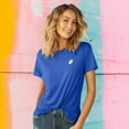 thumbnail image 3 of Dalix Heartly Ghost Embroidered Cotton Relaxed Fit Short Sleeve Crewneck Tee Shirt Women in Royal Blue XL X-Large, 3 of 5