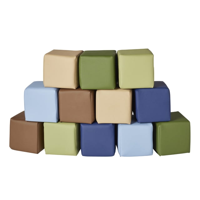 Building Blocks ECR4Kids SoftZone Patchwork para niños pequeños, 12 piezas