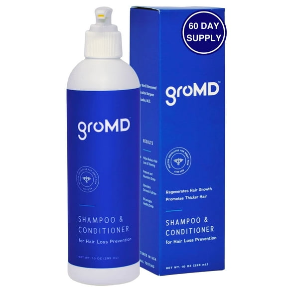 GroMD Biotin Shampoo and Conditioner, Hair Growth Shampoo, Hair Loss Shampoo for Men & Women, Regrowth Treatment & Thickening, Contains Argan Oil & DHT Blocking Ingredie