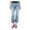 Blue, variant on NEW YORK Womens Blue Zippered Pocketed Button Closure Frayed Cropped Boot Cut Jeans 30