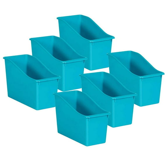 Teacher Created Resources Teal Plastic Book Bin, Pack of 6