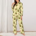 thumbnail image 2 of Rateoe Avocados And Hearts Pattern Womens Pajamas Set Long Sleeve Sleepwear Button Down Nightwear Soft Cotton Pj Lounge Sets-XX-Large, 2 of 7
