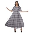 thumbnail image 4 of Moomaya Tunique à Manches Courtes Robes de Cocktail pour Femmes Robe en Coton Slub Imprimée, 4 of 4