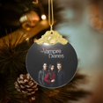 thumbnail image 2 of Vampire Diaries Christmas Ornament Glass Round Pendant Christmas Hanging Decor Ornament Holiday Xmas Decorations Christmas Tree Ornaments Gold, 2 of 8