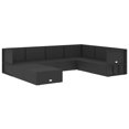 thumbnail image 2 of vidaXL 8 Piece Garden Lounge Set with Cushions Black Poly Rattan, 2 of 5