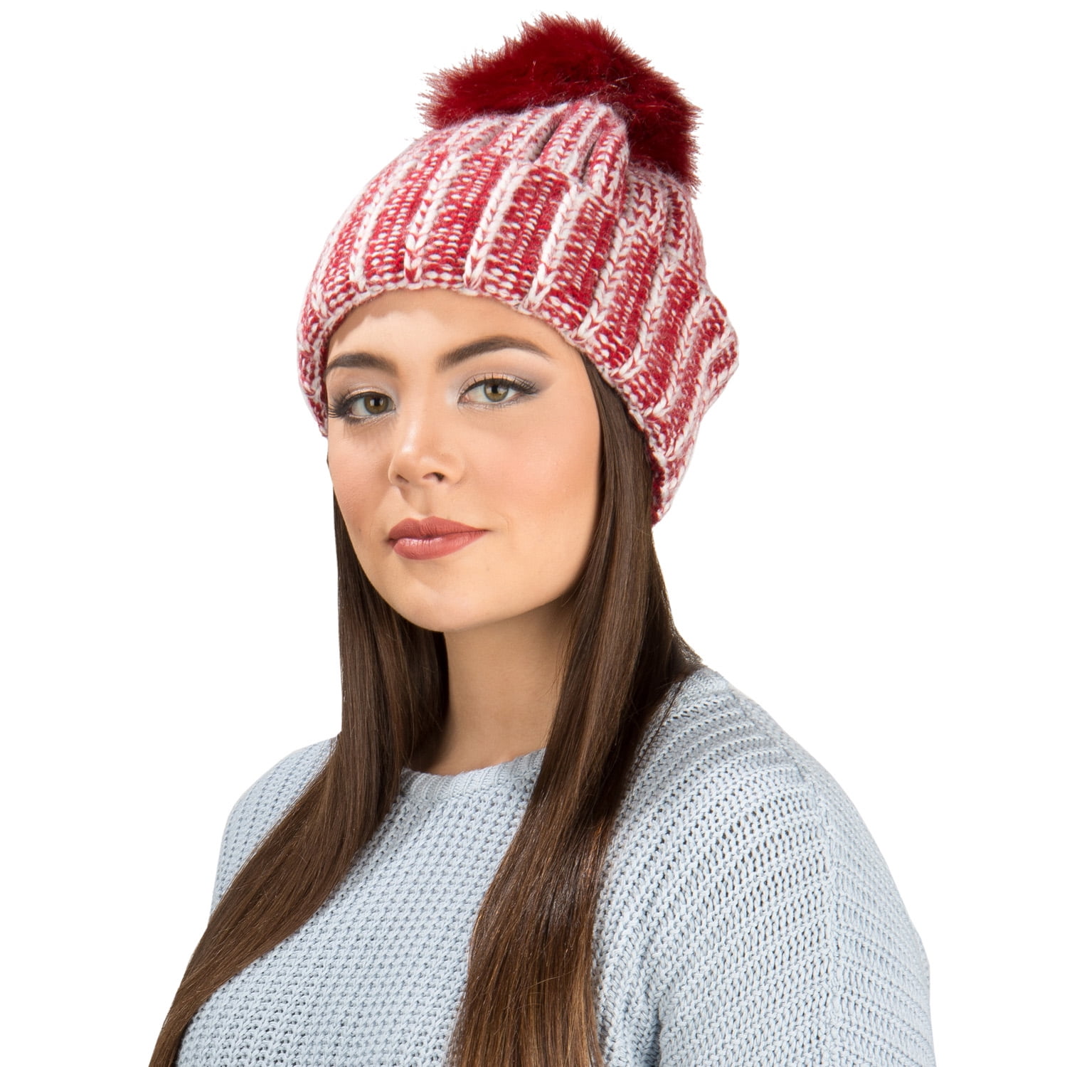 Women's Melinda Warm and Cozy Knitted Beanie and Soft Plush Infinity Scarf Bundle