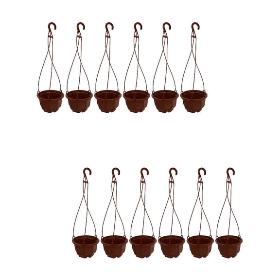 HOMEMAXS 12 Sets Green Plants Hanging Pot Balcony Flower Pot Decor Plastic Plants Pot