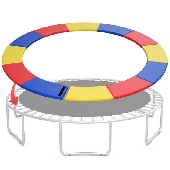 Resenkos 14 FT Trampoline Pad Replacement Safety Pad with Secure Fixing Straps - Heavy-Duty Protective Accessory for Trampolines - Multicolor