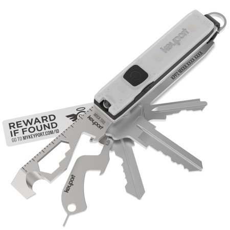 Keyport Pivot 2.0 Essential Plus Bundle (Silver Aluminum) – EDC Key Organizer + Keychain Flashlight + 10-in-1 Multi-Tool All-in-One
