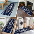 thumbnail image 6 of 2x6 Washable Runner Rug, Abstract Ethnic Style Pattern Non-Slip Hallway Runner for Entryway Kitchen Bedroom, Retro Blue White Weaving Art Indoor Carpet Runner Floor Mat, 6 of 9