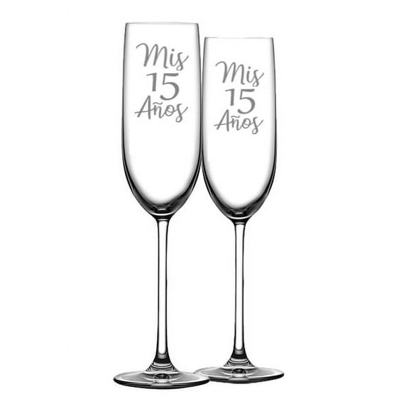 Cardinal Creek Champagne Glasses 7.5 oz Flutes (Set of 2)