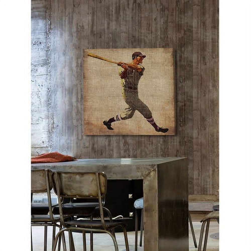 Marmont Hill "Vintage Baseball Swing" Painting Print on Wrapped Canvas