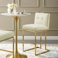 thumbnail image 2 of Modway Privy Gold Stainless Steel Performance Velvet Bar Stool in Gold Ivory, 2 of 9