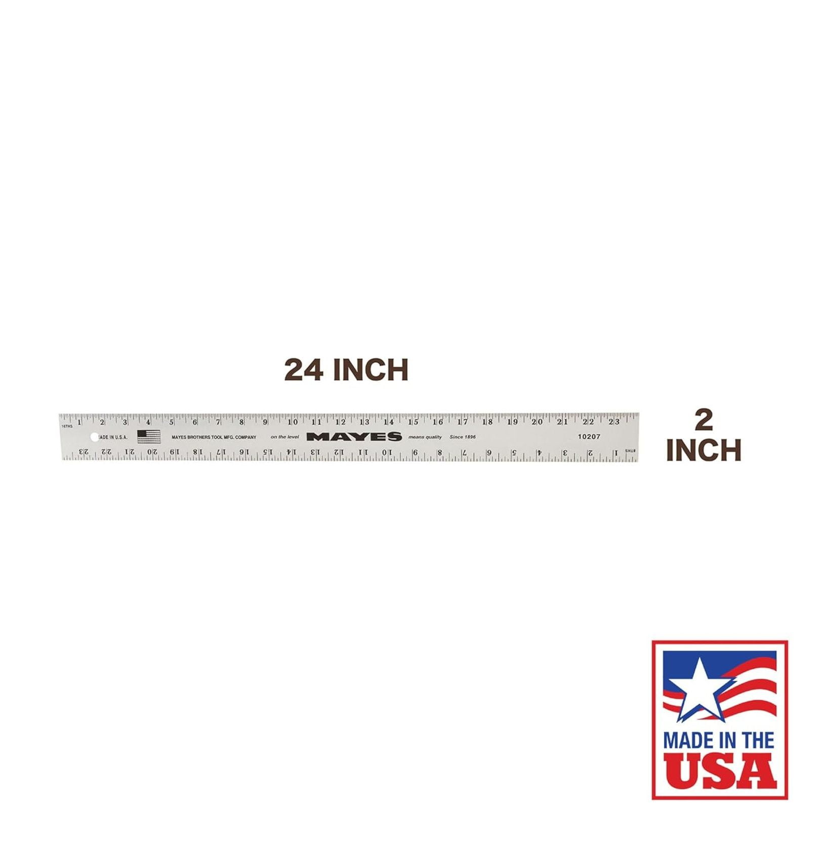 10207 24 Inch Straight Edge Aluminum Ruler, Heavy Duty 24 Inch Ruler with Metric and Standard Measurements, Extra Thick Precision Straight Edge