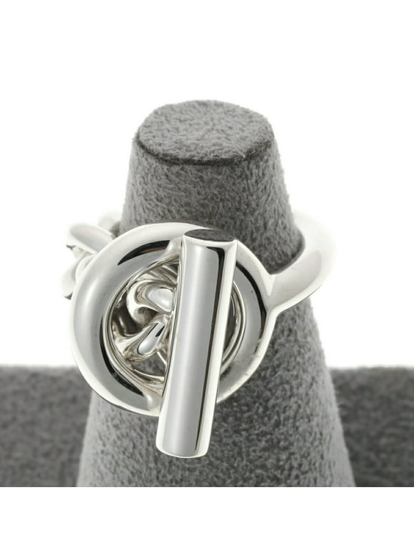 Pre-Owned Hermes Croisette GM Ring, Ag925 Silver, S-159009 (Good)