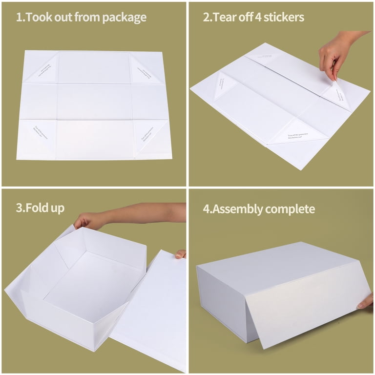 Pemtow, Magnetic Closure Gift Boxes, 12x8x4, White set of 4