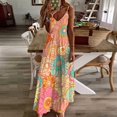 thumbnail image 3 of Nostalgic Vintage Floral Design Sleeveless Dress Woman Fashion Long Dresses Women's Summer Suit Dress 2025, 3 of 7