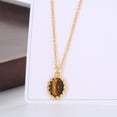 thumbnail image 3 of 14K Gold Plated Tiger's Eye Necklace for Women - Twisted Oval Design with Tigers Eye Gemstone Inlay (tiger's-eye), 3 of 5