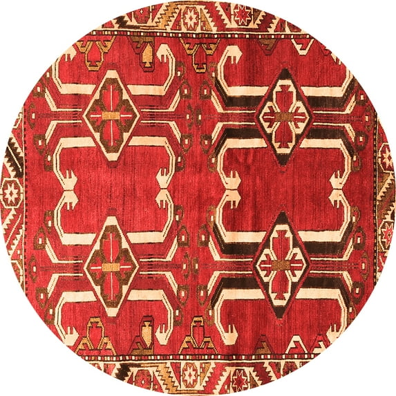 Ahgly Company Indoor Round Persian Orange Traditional Area Rugs, 5' Round
