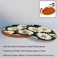 thumbnail image 4 of Daisy Luxury Microfiber Leather Round Coasters Set of 6 - 11x11 cm Drink Coasters for Home and Office Use, 4 of 6