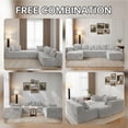 thumbnail image 5 of SOULART 130" Grey U L-Shaped Modular Cloud Couch, Sectional Sofa with Chaise – No Assembly, 5-Seater, Corduroy ，Boneless sofa,, 5 of 13