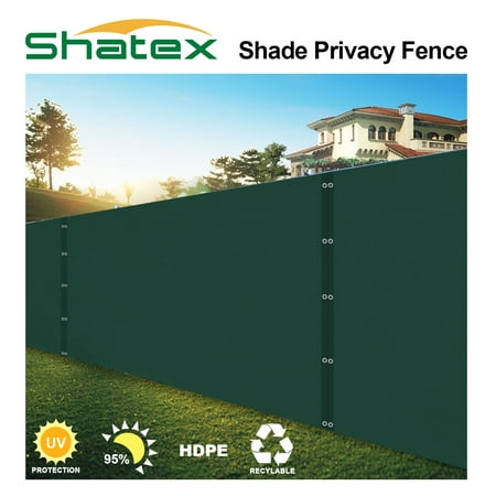 Shatex Privacy Shade Fence Screen- 8ftx75ft Heavy Duty Shade Mesh Fencing with Grommets and Zip Ties- Quick Installation for Garden Yard/Construction Site/Deck/Balcony Pool,Dark