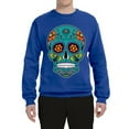 thumbnail image 2 of Wild Bobby Day Of The Dead Sugar Skull Pop Culture Unisex Crewneck Graphic Sweatshirt, Royal, X-Large, 2 of 5