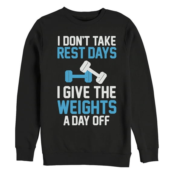 Men's CHIN UP Weight Day Off Sweatshirt Black Large