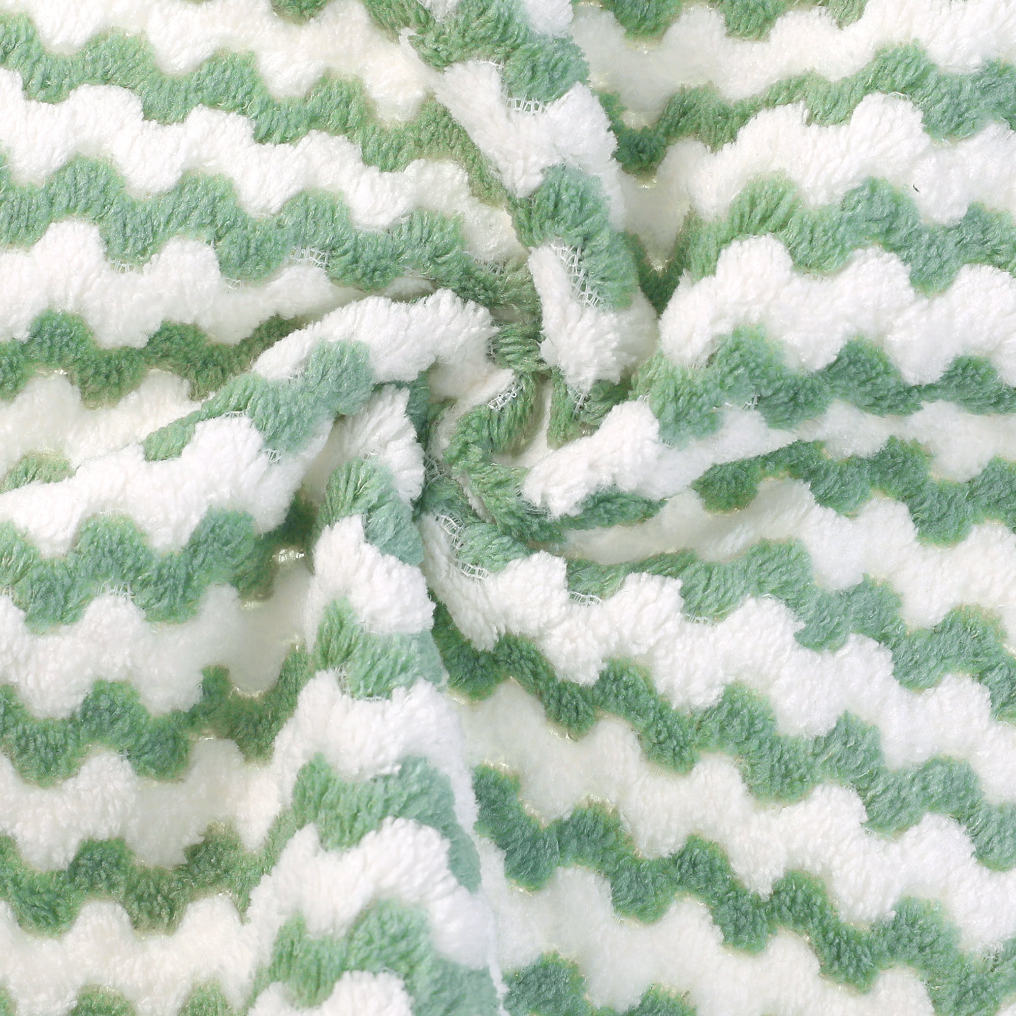 Unique Bargains 12 Pcs Microfiber Absorbent Rags Reusable Cleaning Towels Green 12"x12"