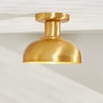 thumbnail image 6 of SAFAVIEH Helm 13 in. Modern Brass Iron Mount Light with Chrome Glass Shade, 6 of 13
