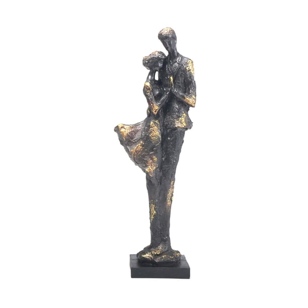 Estatua abstracta de pareja, decoración artística, esposo y figura para compromiso, San Valentín. Pareja bailando