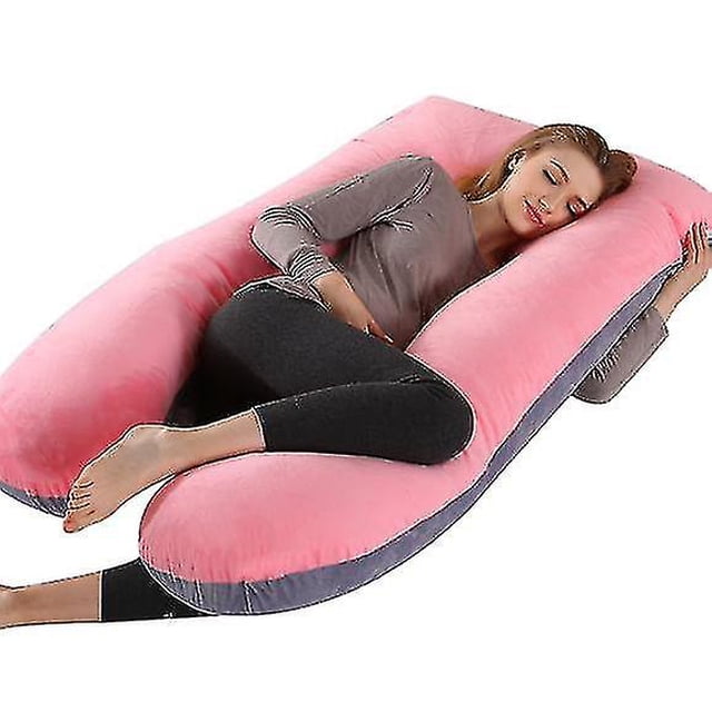 Almohada para el embarazo en forma de U, almohada de cuerpo completo para dormir de maternidad con cubierta desprendible