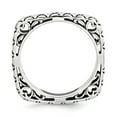 thumbnail image 2 of Sterling Silver Stackable Expressions Polished Antiqued Square Ring - Size 8, 2 of 3