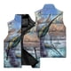 thumbnail image 4 of Chaleco sin mangas con estampado de pesca en 3D para deportes al aire libre, pesca salvaje, resistente al viento, cálido, con cuello alto y cremallera, ropa para hombre, 4 of 5