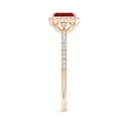 thumbnail image 3 of ANGARA Natural Emerald-Cut Ruby Halo Engagement Ring in 14K Rose Gold for Women (Size-6x4mm) | July Birthstone, Birthday, Anniversary, Jewelry Gift for Women | Natural Ruby Ring, 3 of 9