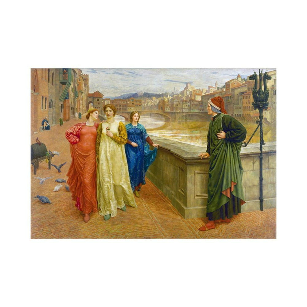 Dante and Beatrice in Florence by Henry Holiday Print Wall Art By Henry ...