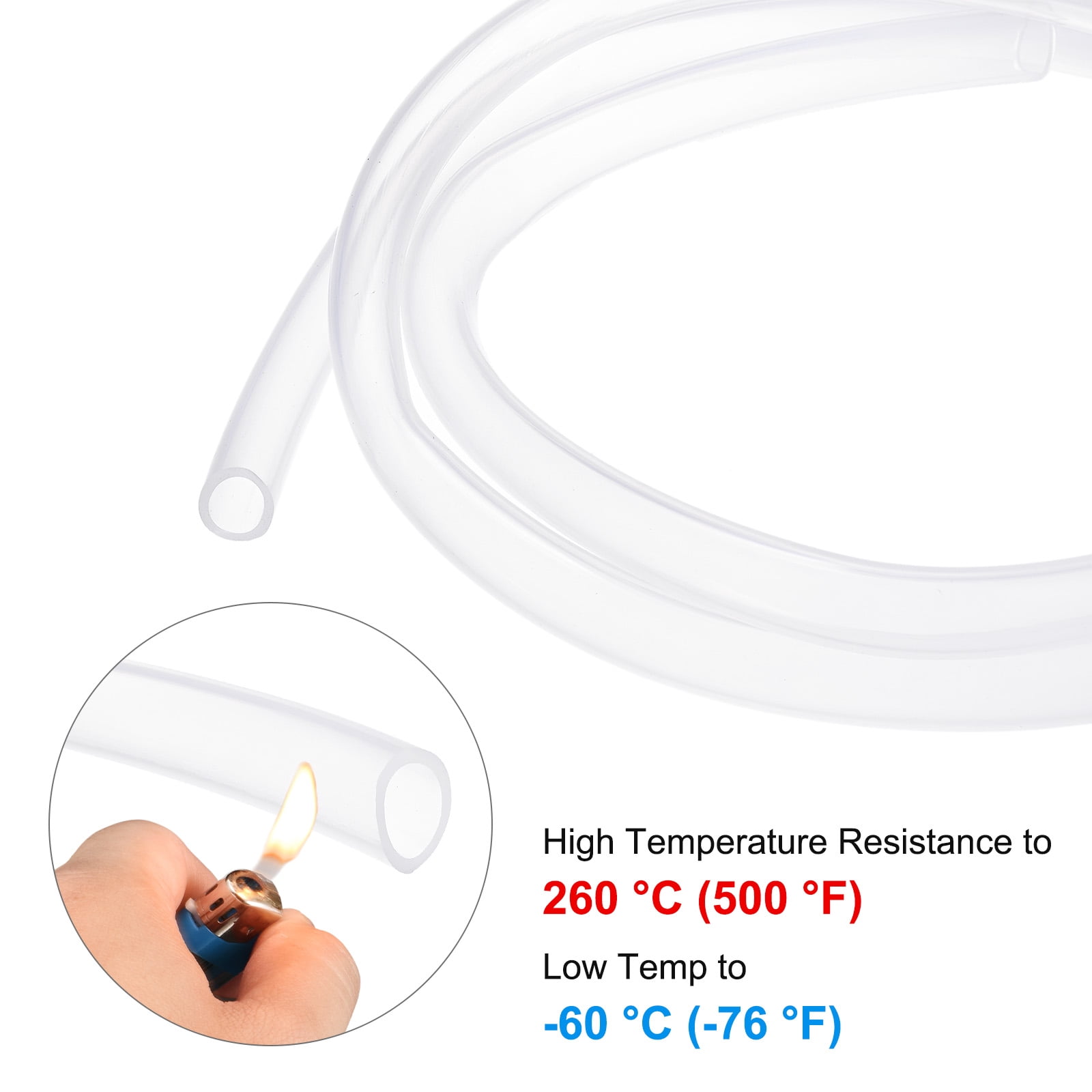 Uxcell Silicone Tubing, 19/32"(15mm) ID x 25/32"(20mm) OD Flexible Silicone Rubber Tube, 3ft High Temp Water Air Hose Pipe for Pump/Liquid Transfer/Brewing/Aquaponics [Clear]