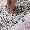 thumbnail image 5 of Ambesonne Black and Pink Jigsaw Puzzle, Swirling Flowes, Heirloom-Quality Fun Activity for Family Durable Cardboard, 1000 pcs, Pink and Charcoal Grey, 5 of 6