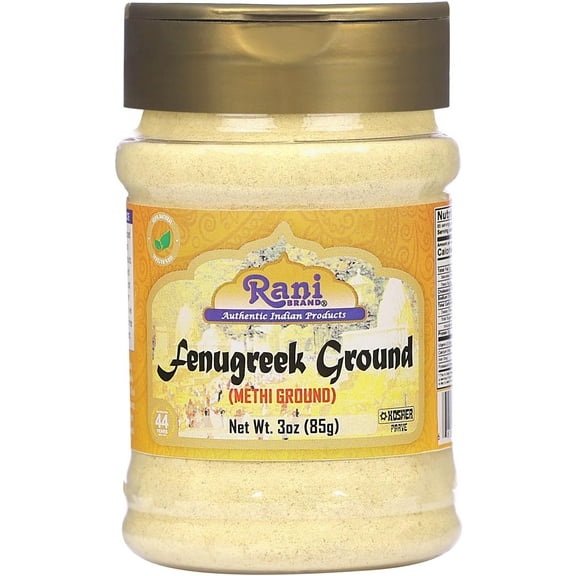 Rani Fenugreek (Methi) Seeds Ground Powder 3oz (85g) Trigonella foenum graecum | Gluten Friendly | Non-GMO | Kosher (used in cooking & Ayurvedic spice)