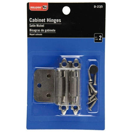 Bulldog Hardware Cabinet Hinges, Satin Nickel