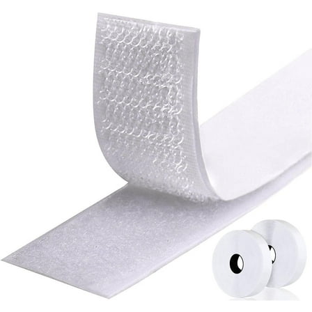 BTideas Hook and Loop Tape Self Adhesive, White Strips with Adhesive Heavy Duty, 26.24ft X 0.78in