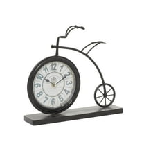 DecMode 12" Brown Metal Bike Clock