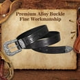 thumbnail image 5 of JASGOOD Western Belt for Women Vintage Floral Carved Cowboy Belt Black, 5 of 9