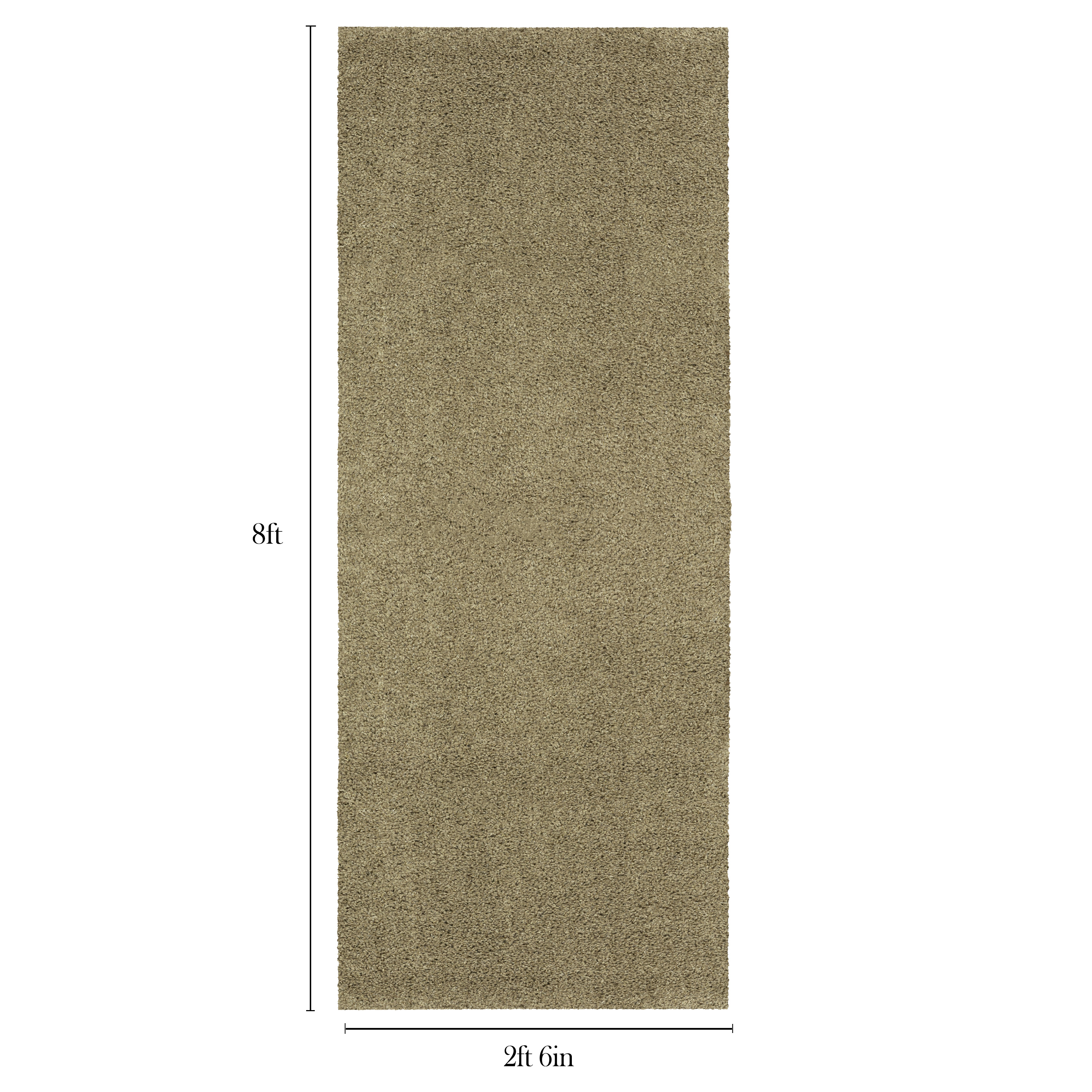 Mainstays Solid Shag Indoor Runner Rug, Mushroom Tan, 2 ft 6 in x 8 ft