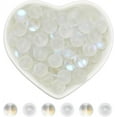 thumbnail image 1 of 1 caja de 80 cuentas de piedra lunar de vidrio a granel de 10 mm, cuentas esmeriladas, bolas redondas transparentes mate, espaciadoras de escarcha Aurora, cuentas sueltas, 1 of 6