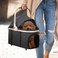 thumbnail image 4 of MoNiBloom 3-in-1 Pet Stroller with Storage Basket, 4 Wheels Cat Dog Stroller, Lightweight Doggy Stroller with Detachable Carrier, Multi-Angle Handle, Dark Gray, 4 of 13