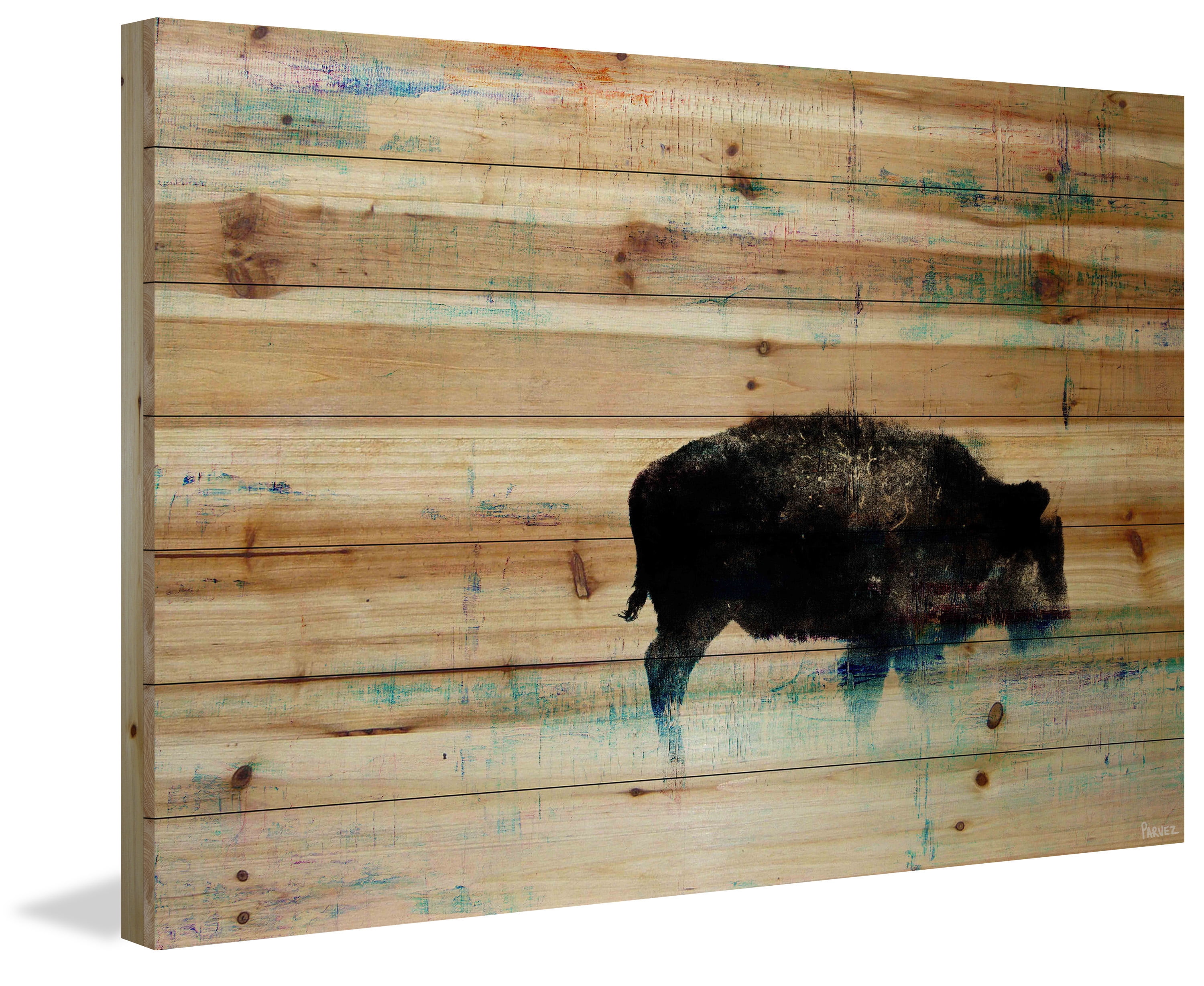 Parvez Taj The Buffalo Knows Pinewood Wall Art